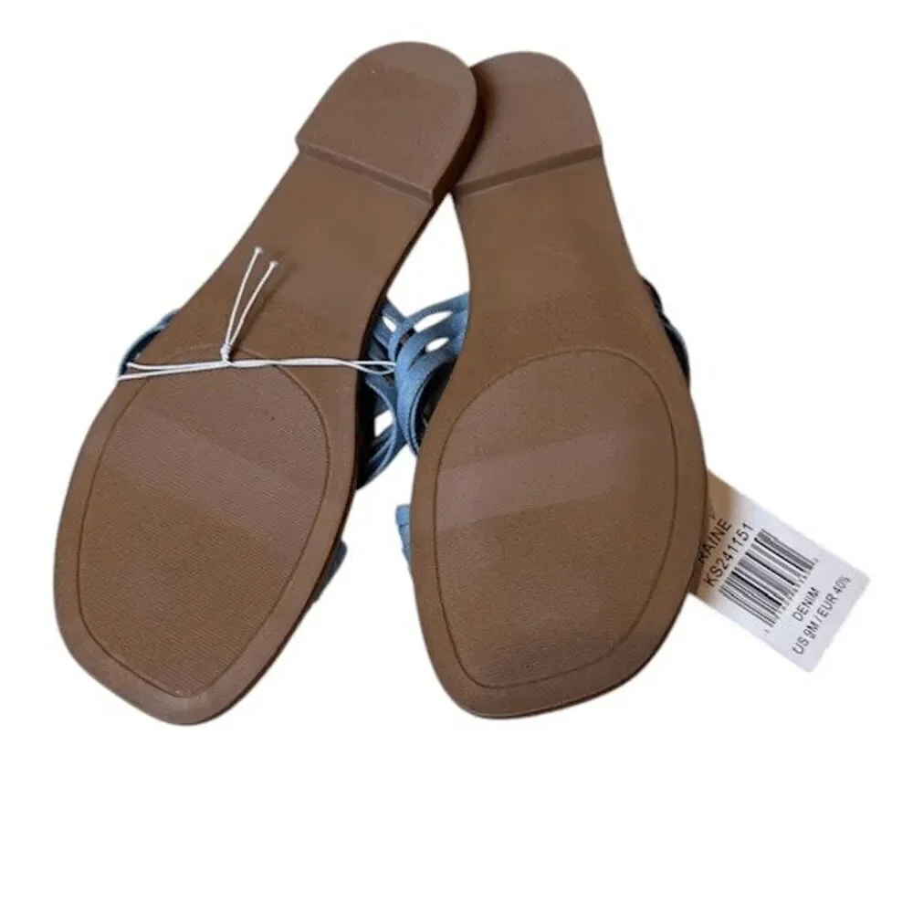 NWT‎ Kensie Raine Knotted Slide Sandal in Denim Blue Size 9